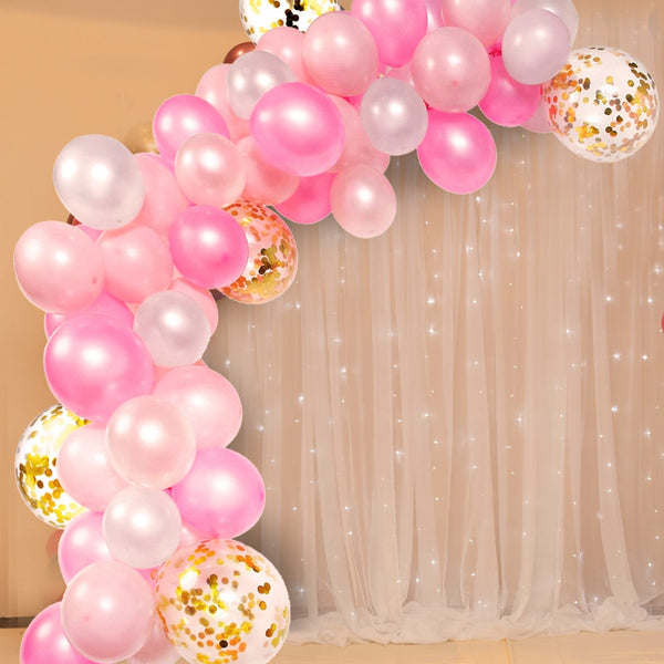 5m Latex Balloon Arch Kit - Baby Pink, Hot Pink, White, 163pcs