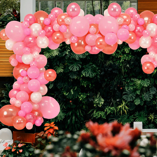 5m Latex Balloon Arch Kit - Baby Pink, White, 163pcs