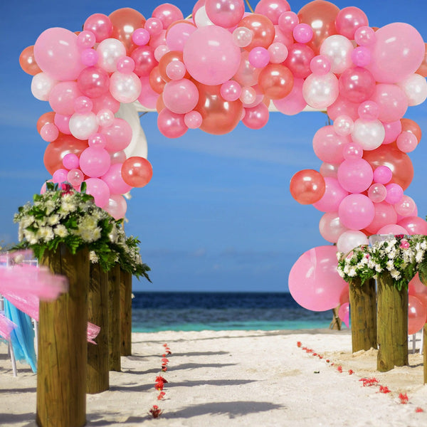 5m Latex Balloon Arch Kit - Baby Pink, White, 163pcs