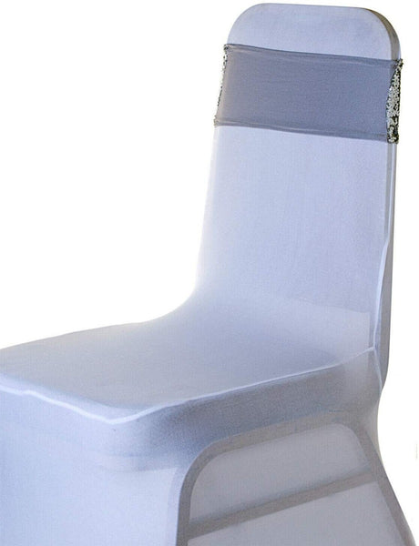 Spandex Sequin Chair Band With Round Diamante Buckle