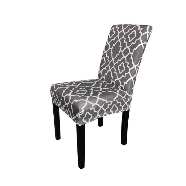 Short Spandex Geometric Patterned Printed Chair Cover(Design 12)
