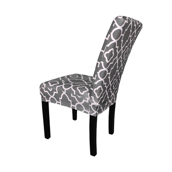 Short Spandex Geometric Patterned Printed Chair Cover(Design 12)