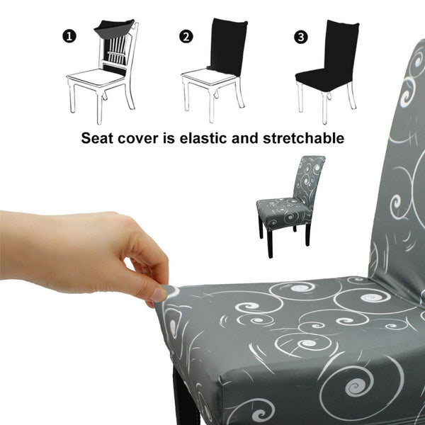 Short Spandex Floral Printed Chair Cover(Design 9)