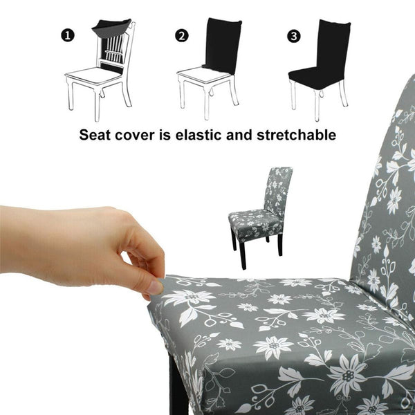 Short Spandex Floral Printed Chair Cover(Design 1)