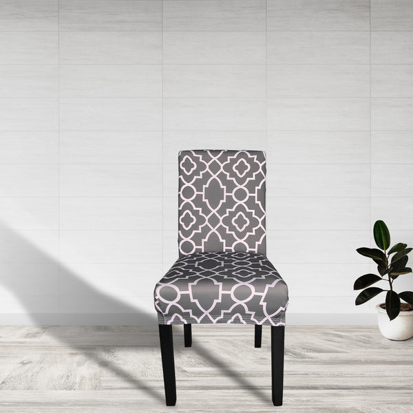 Short Spandex Geometric Patterned Printed Chair Cover(Design 12)