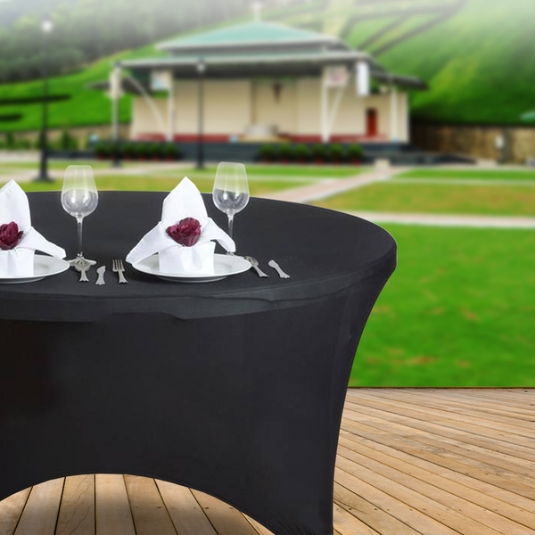 Round Spandex Tablecloth - Black