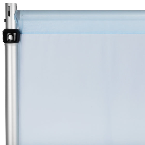 Chiffon Curtain Drape 14ft H x 58" W Panel - Baby Blue