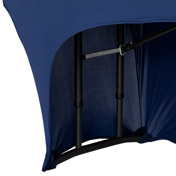 Open Back Stretch Spandex Table Cover 6 FT Rectangular - Navy Blue