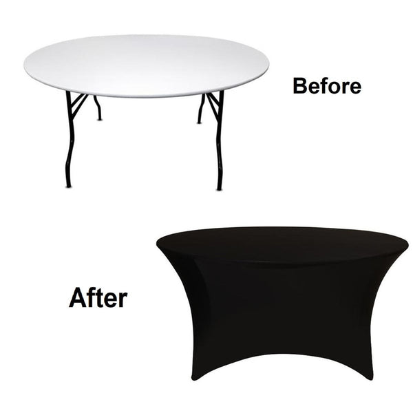 Round Spandex Tablecloth - Black