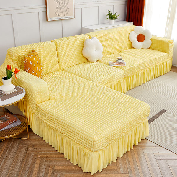 Stretch Bubble Sofa Cover With Skirt
