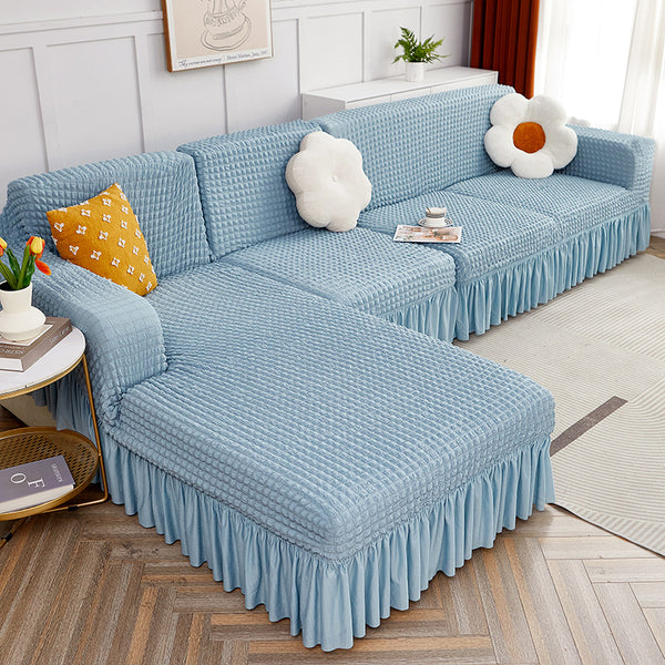 Stretch Bubble Sofa Cover With Skirt