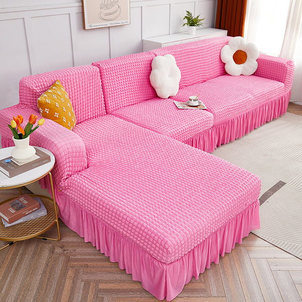 Stretch Bubble Sofa Cover With Skirt