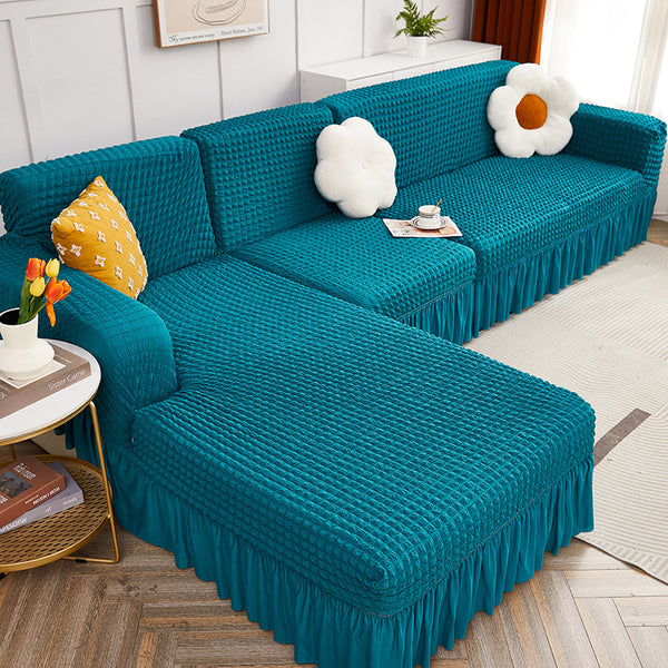 Stretch Bubble Sofa Cover With Skirt