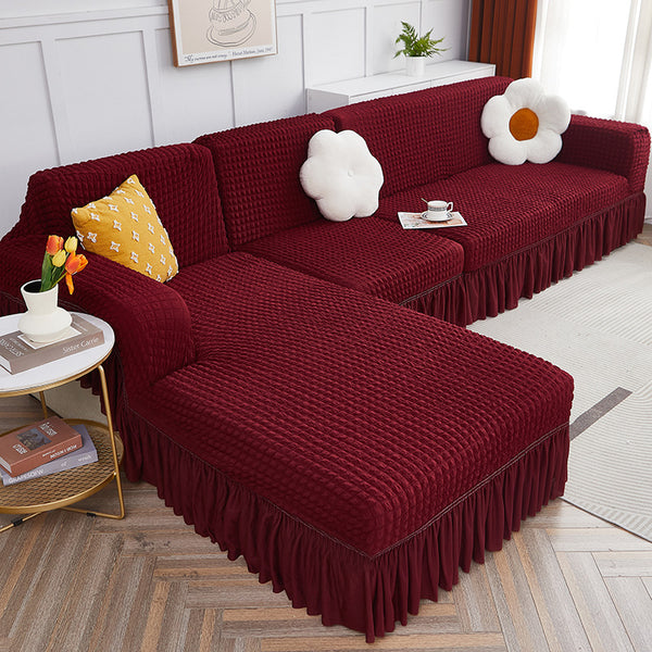 Stretch Bubble Sofa Cover With Skirt