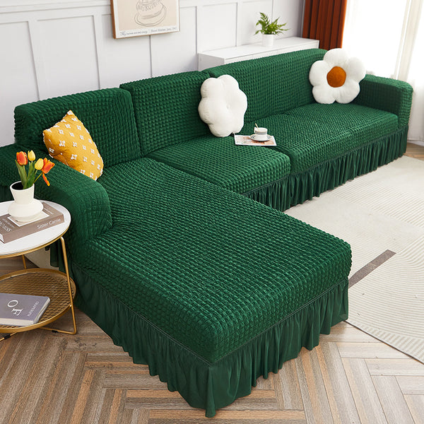 Stretch Bubble Sofa Cover With Skirt