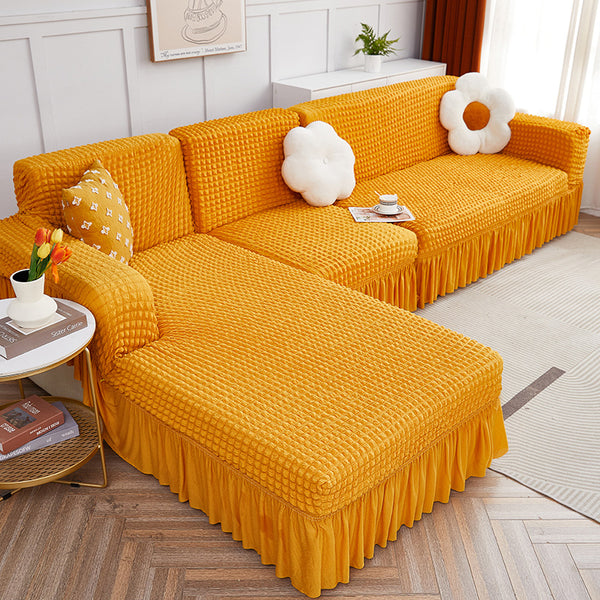 Stretch Bubble Sofa Cover With Skirt