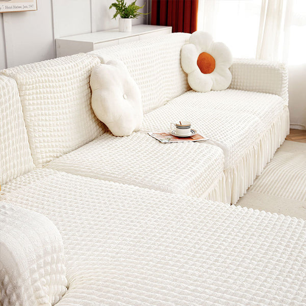 Stretch Bubble Sofa Cover With Skirt