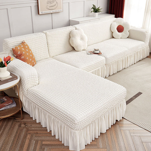 Stretch Bubble Sofa Cover With Skirt