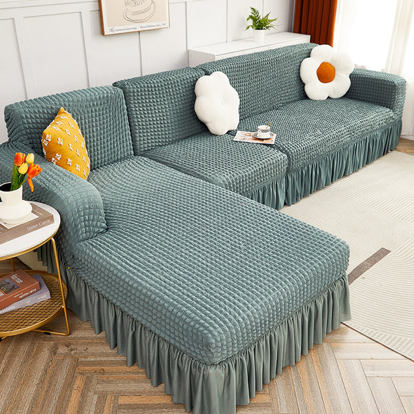 Stretch Bubble Sofa Cover With Skirt