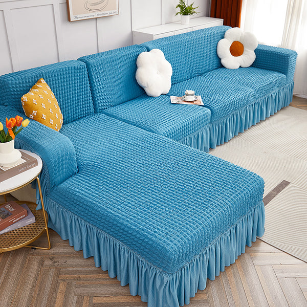 Stretch Bubble Sofa Cover With Skirt