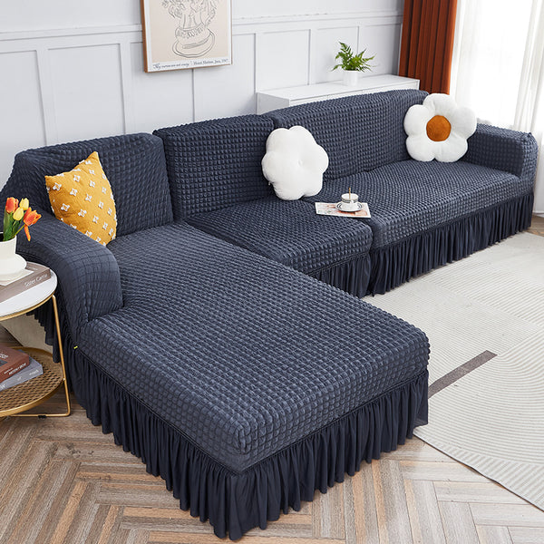 Stretch Bubble Sofa Cover With Skirt