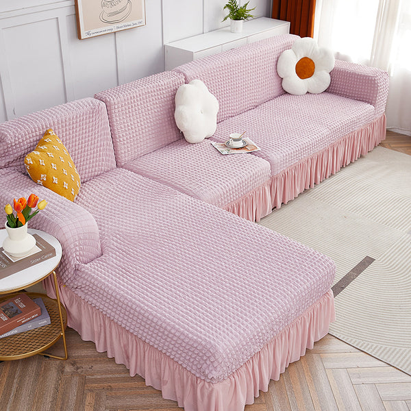 Stretch Bubble Sofa Cover With Skirt