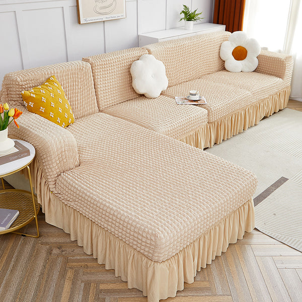 Stretch Bubble Sofa Cover With Skirt