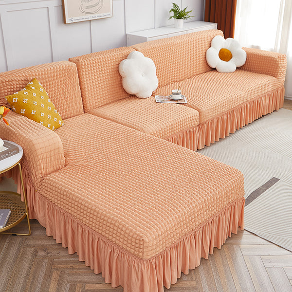 Stretch Bubble Sofa Cover With Skirt