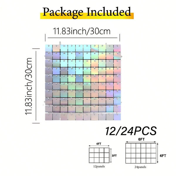 Shimmer Pneumatic Plate Wall Package Backdrop Sequin Panel