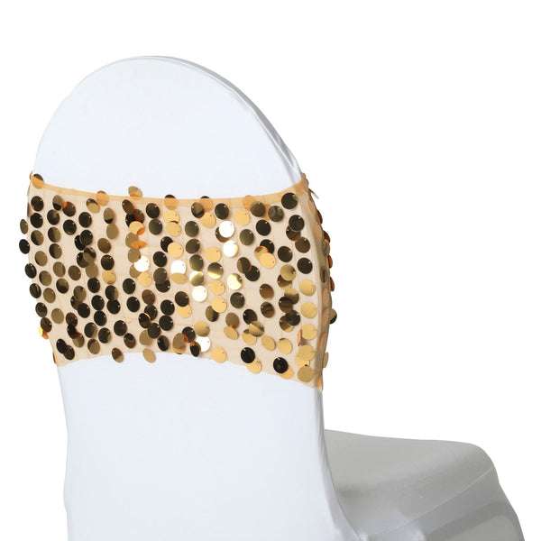 5 pcs/pk Payette Sequin Chair Bands - Gold