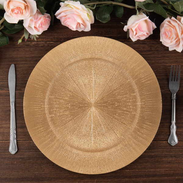 Sunray Acrylic Charger Plate - Gold