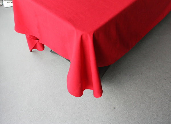 70" x 144" Rectangle Spun Polyester Tablecloth - Red