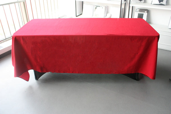 70" x 144" Rectangle Spun Polyester Tablecloth - Red