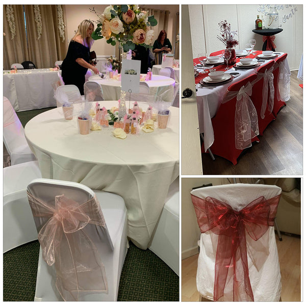 22cm x 280cm Organza Chair Sash(Pack of 10)