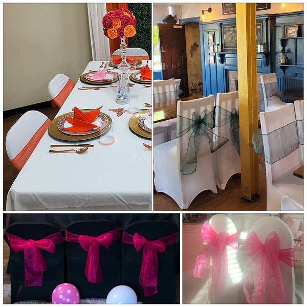 22cm x 280cm Organza Chair Sash(Pack of 10)