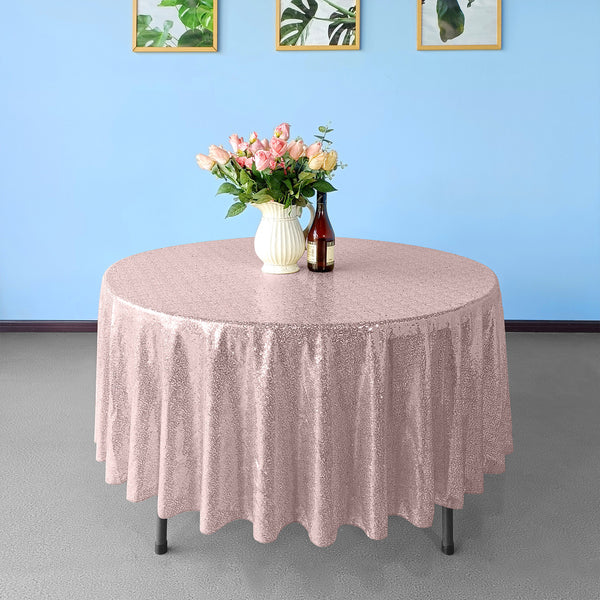 Multi Color Round Sequin Sparkly Tablecloth