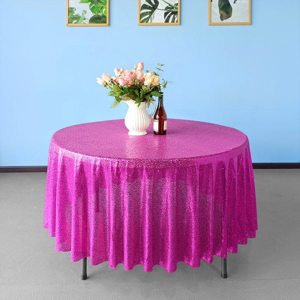 Multi Color Round Sequin Sparkly Tablecloth