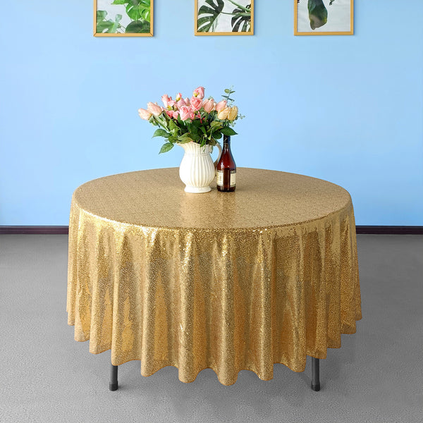 Multi Color Round Sequin Sparkly Tablecloth