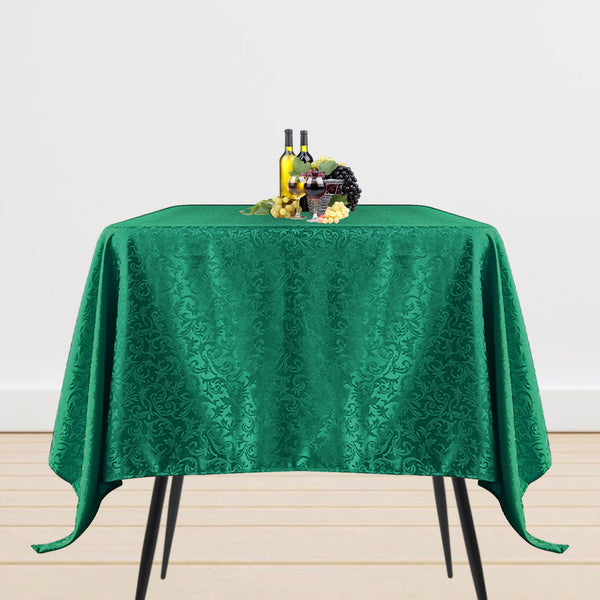 Multi Color Square Damask Polyester Tablecloth