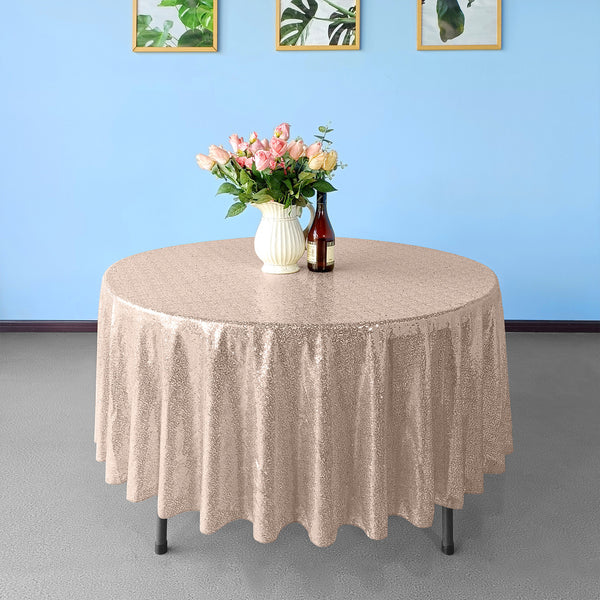 Multi Color Round Sequin Sparkly Tablecloth