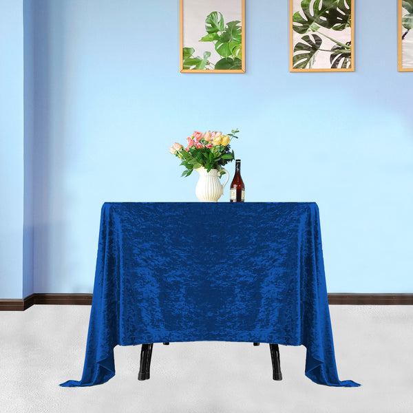 Multi Color Square Crushed Velvet Tablecloth