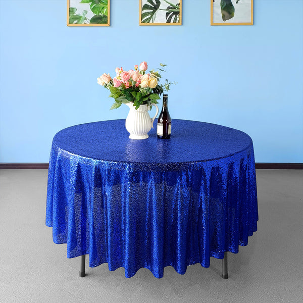 Multi Color Round Sequin Sparkly Tablecloth