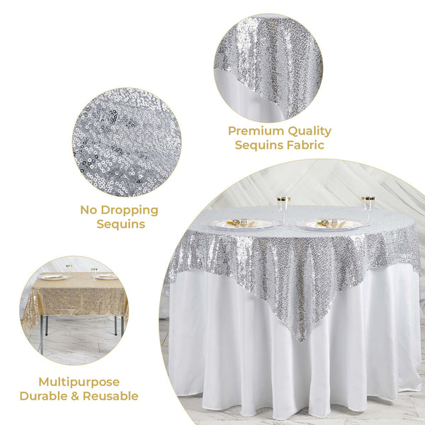Multi Color Glitter Sequin Tablecloth Overlay