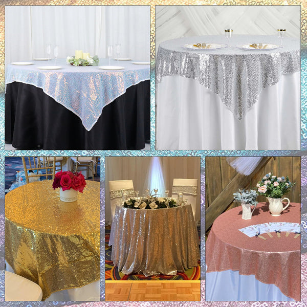 Multi Color Glitter Sequin Tablecloth Overlay