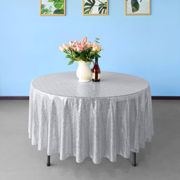 Multi Color Round Sequin Sparkly Tablecloth