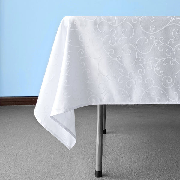 Multi Color Square Damask Polyester Tablecloth
