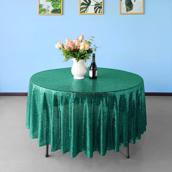 Multi Color Round Sequin Sparkly Tablecloth