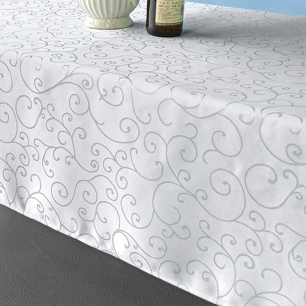 Multi Color Square Damask Polyester Tablecloth