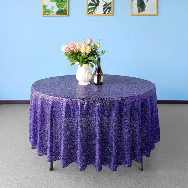 Multi Color Round Sequin Sparkly Tablecloth