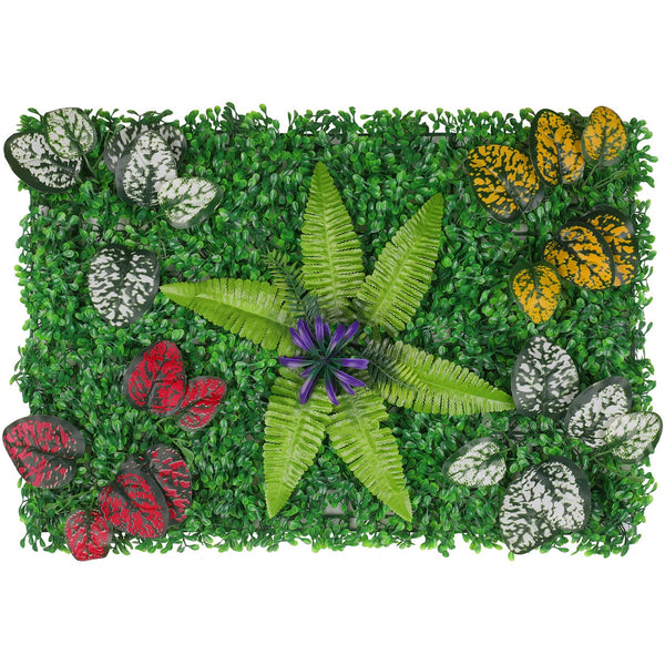Artificial Flower Panel - Green Grass with Persian Leaf